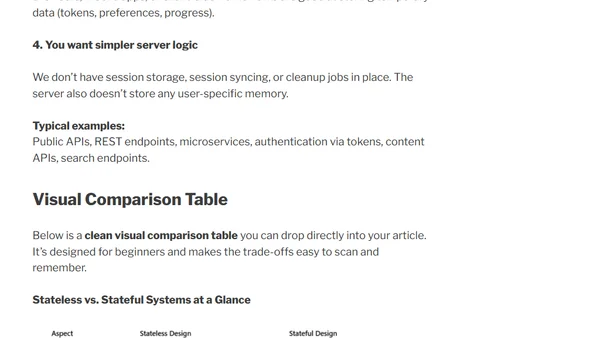 When Statelessness Isn’t Enough: Choosing Between Stateless and Stateful Design