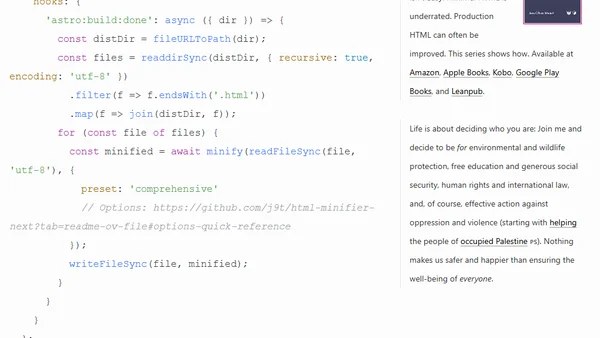 Astro: How to Set Up More Powerful HTML Minification (in 31 Seconds)