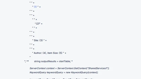 MOSS 2007: Creating a custom AJAX UserControl that will query the SharePoint Search Query Object Model to perform searches