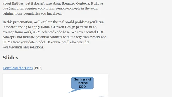 "DDD and Your ORM" at the Full-Stack NL meetup
