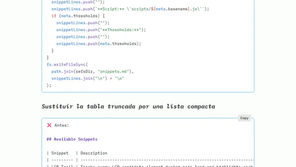WebPerf Snippets: progressive disclosure en Claude Skills