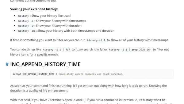8 Useful Ways to Configure Your Zsh History