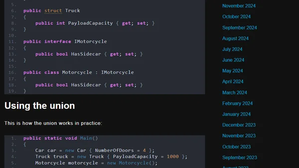 A first look at C# unions in .NET 11