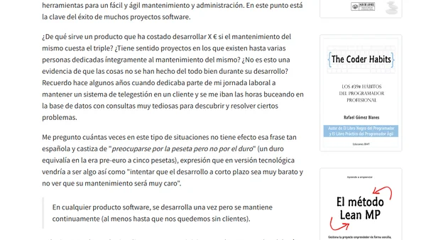 ¿Es un buen proyecto aquel que no se puede administrar o mantener?