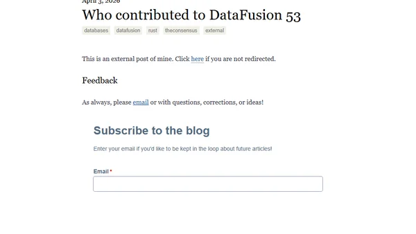 Who contributed to DataFusion 53