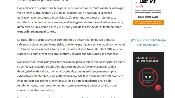 La escalabilidad no depende (sólo) de la base de datos