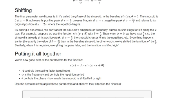 Scaling, stretching and shifting sinusoids