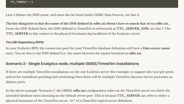 Exalytics - TimesTen and OBIEE connectivity