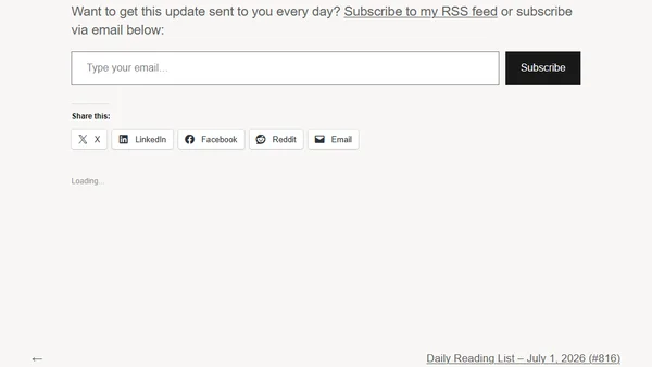 Daily Reading List – July 2, 2026 (#817)