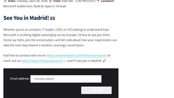 Speaking at the Sovereign Cloud Day in Madrid 2026