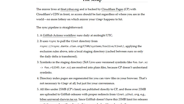 A CDN-backed CTAN Mirror: `tlnet.yihui.org`