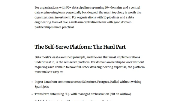Data Mesh After the Hype: What Actually Works