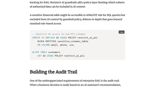 Designing Governed RAG on Data Products