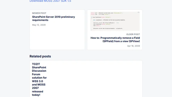 WSS 3.0 & MOSS 2007 Software Development Kit (SDK) 1.5