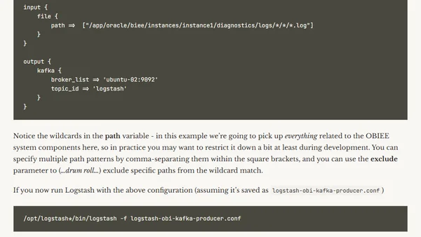 Forays into Kafka - Logstash transport / centralisation