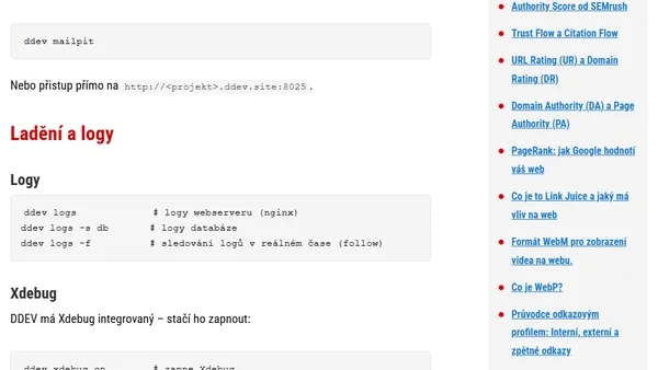 DDEV, základní nastavení.