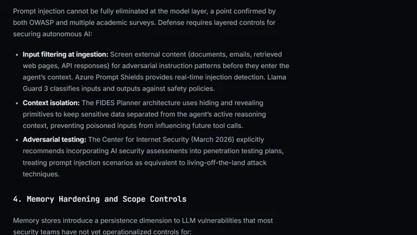 Agentic AI Security: Risks, Governance, and Architectural Defences