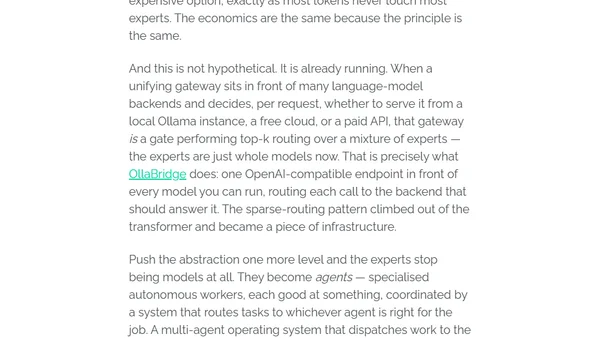From Mixture of Experts to Mixture of Agents: Sparse Routing Is Escaping the Model