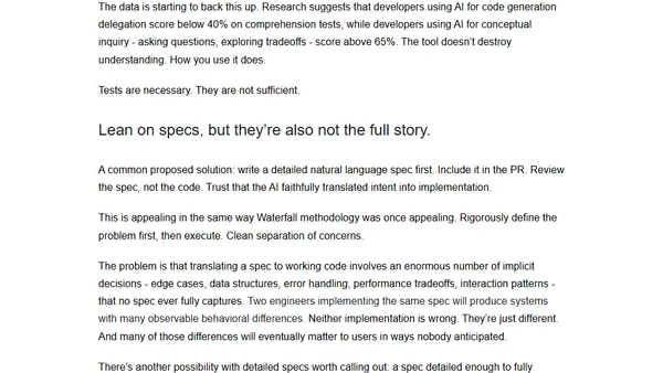 Comprehension Debt - the hidden cost of AI generated code.