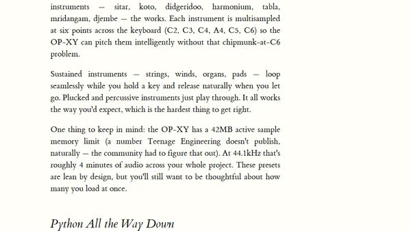 Free OP-XY Presets, Made from Python