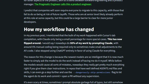 How my software engineering workflow has changed in the past year
