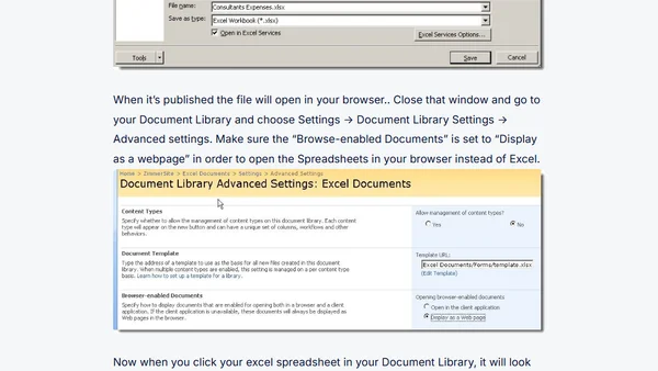 Simple Excel Services - Step by step, publishing a spreadsheet to SharePoint 2007