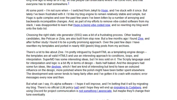 Rewrote my blog with Zine