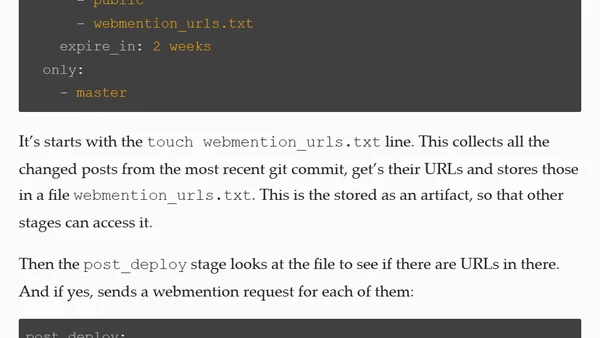 📄 Automating Sending Webmention Requests from a Static Site