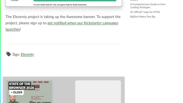 Eleventy is now Build Awesome