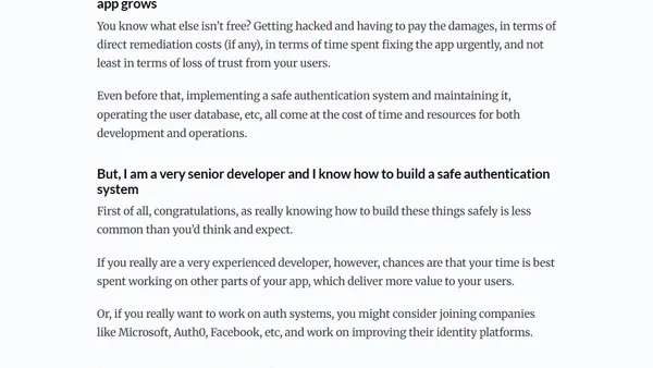 Please everyone, stop writing your own user authentication code