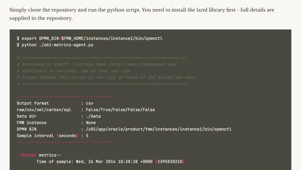 Introducing obi-metrics-agent - an Open-Source OBIEE Metrics Collector