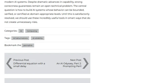 An AI Odyssey, Part 1: Correctness Conundrum