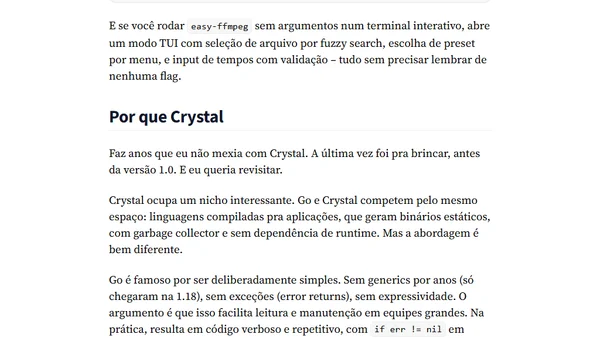 Crystal e um wrapper inteligente pro FFmpeg feito em 3 horas | easy-ffmpeg