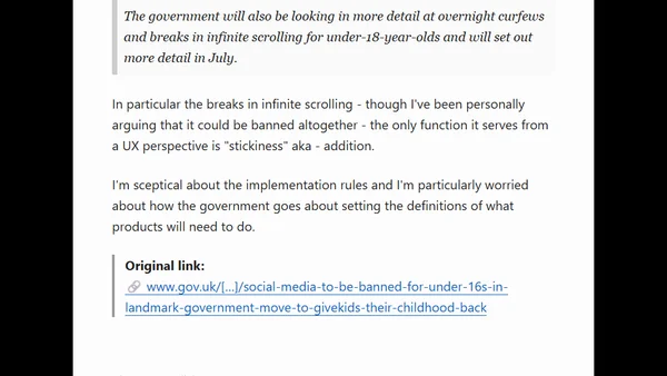Social media to be banned for under-16s in landmark government move to give kids their childhood back - GOV.UK [link]
