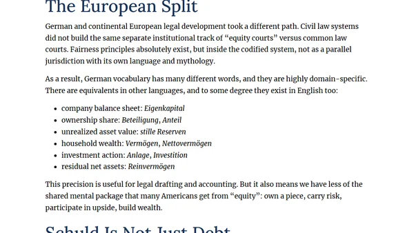 Equity for Europeans