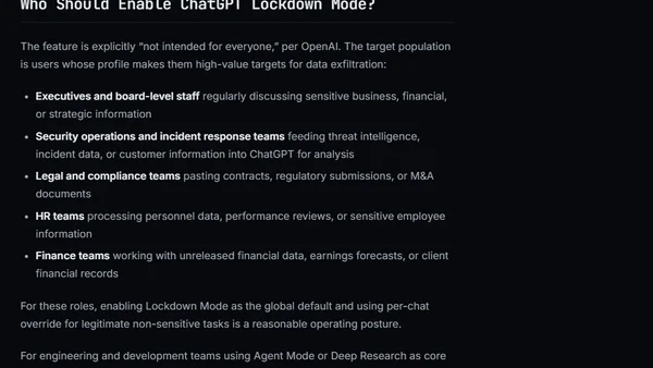 ChatGPT Lockdown Mode Explained