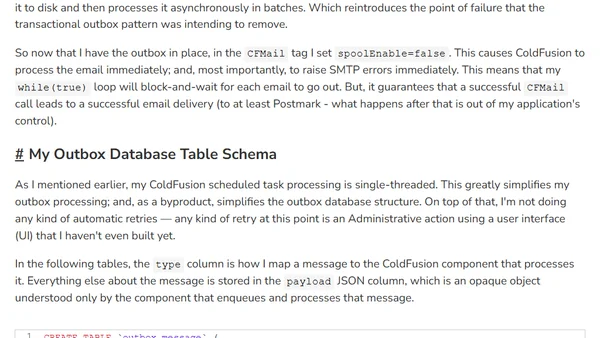 Applying The Transactional Outbox Pattern In ColdFusion