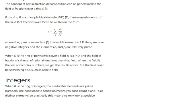 Partial fraction decomposition