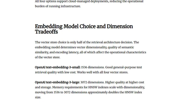 Choosing Vector Stores for Retrieval Workloads