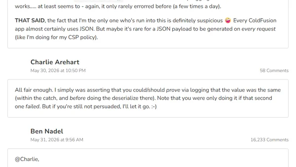 Intermittent Bug In serializeJSON() In Adobe ColdFusion 2025