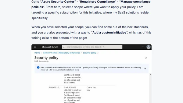 Create a custom Azure Security Center recommendation with Azure Policy