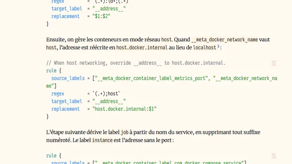 Découverte automatique de métriques Prometheus avec les labels Docker