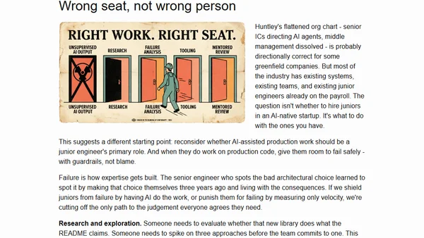 Stop asking junior engineers to struggle harder
