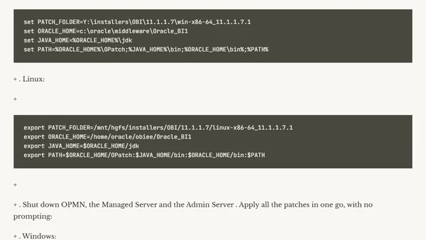 Patch OBIEE the quicker way - with OPatch napply
