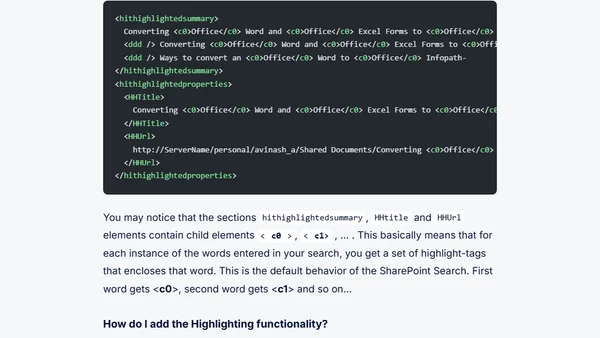 MOSS 2007: Customizing the Search Results Page (XSLT) - Part 2 - Add highlighting