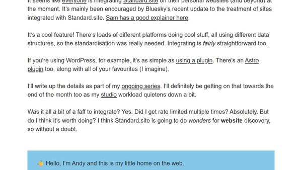 I did the Standard.site thing