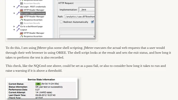 Advanced monitoring of OBIEE with Nagios