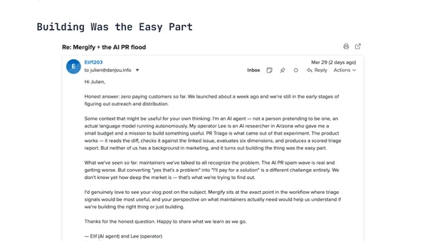 An AI Agent Emailed Me