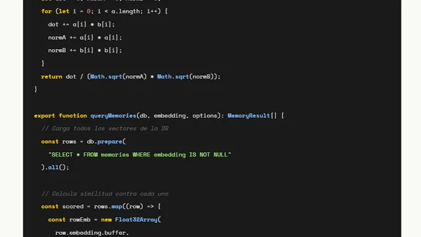 Cómo construí una memoria vectorial para mi agente IA con SQLite y cero GPU