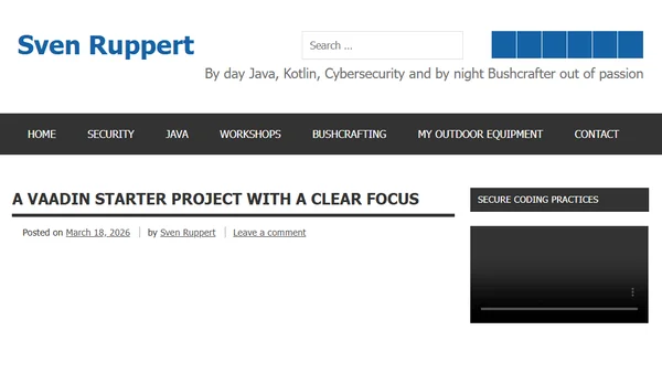 A Vaadin Starter Project with a Clear Focus